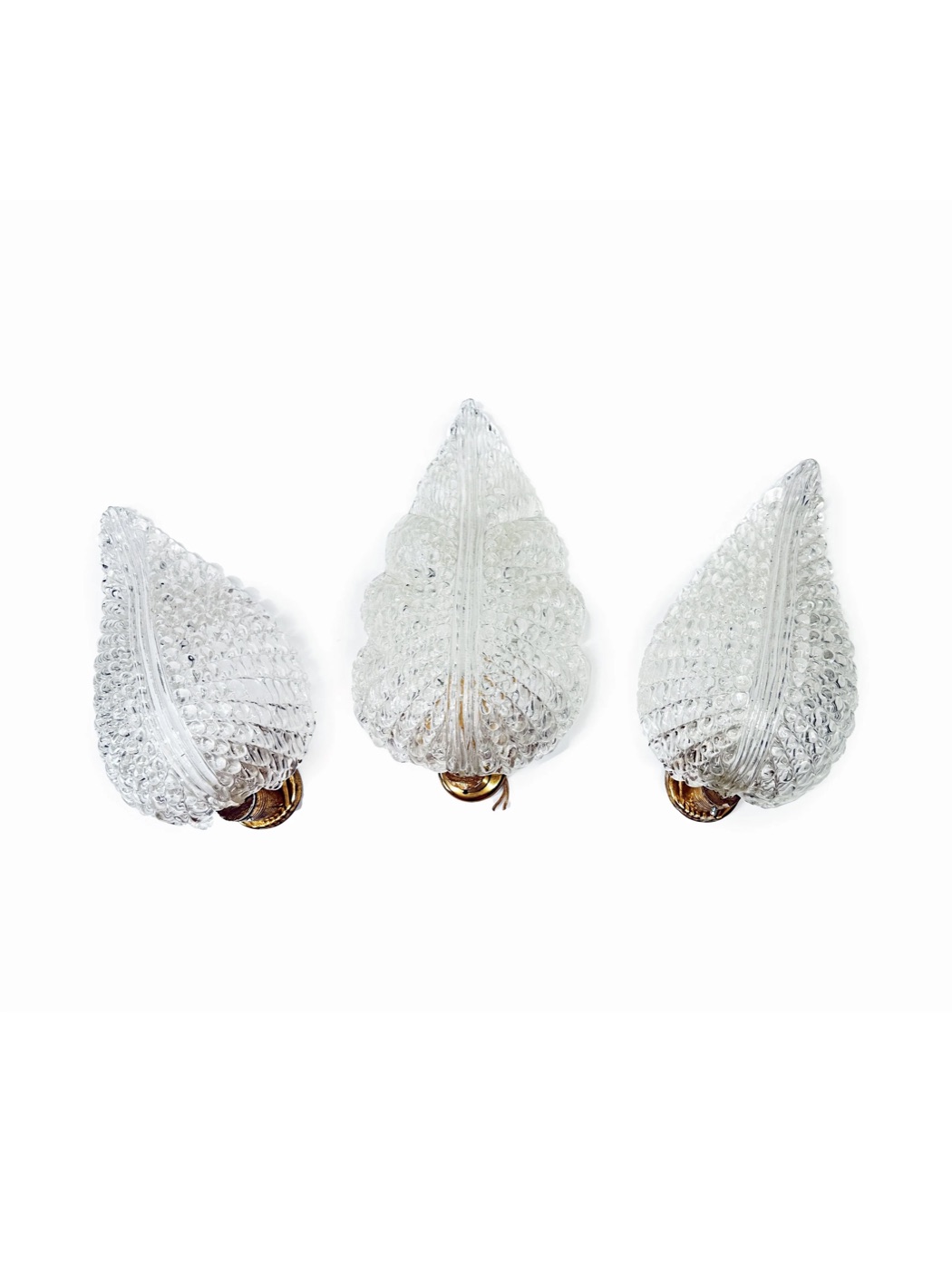 1950's Italian leaf wall lamps by Barovier & Toso