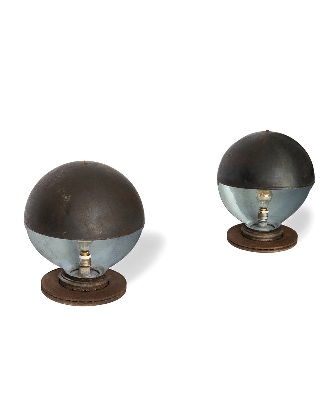 Large brutalist ball lamps