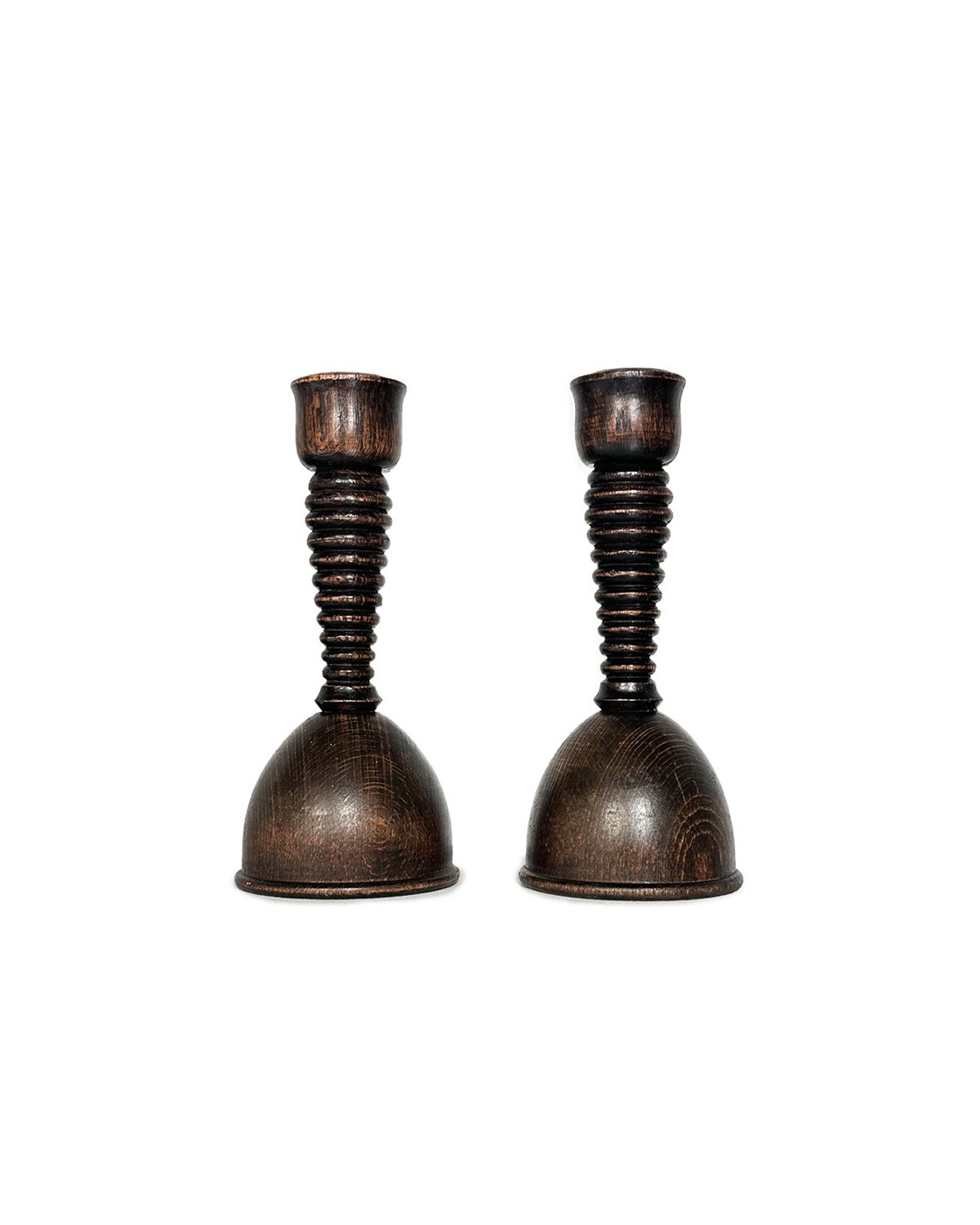 Art Deco wooden candlesticks