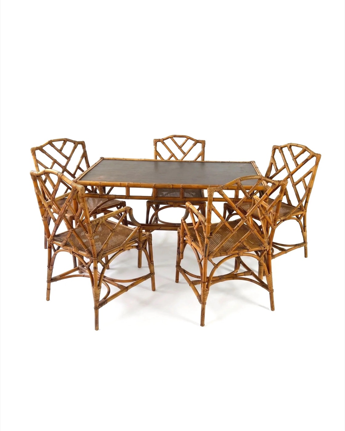 Bamboo chippendale dining set