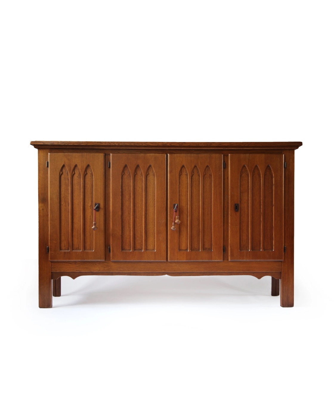 Belgian gothic inspired oak cabinet