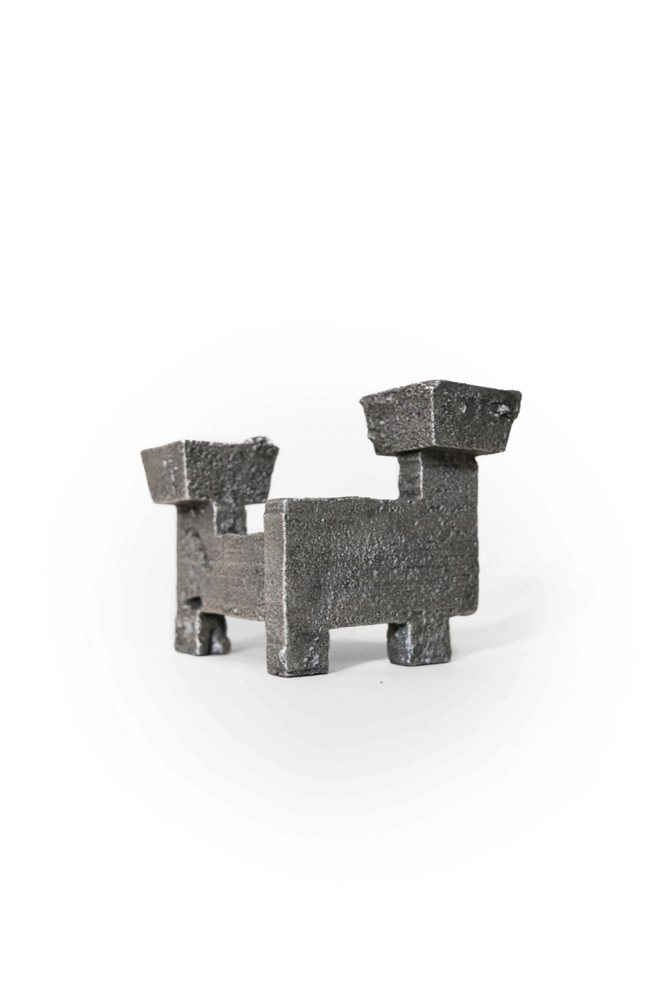 Brutalist candle holder by Willy Ceysens