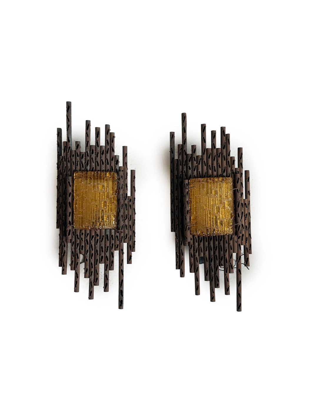 Brutalist wall lamps by Marcello Fantoni, Italy, 1970's