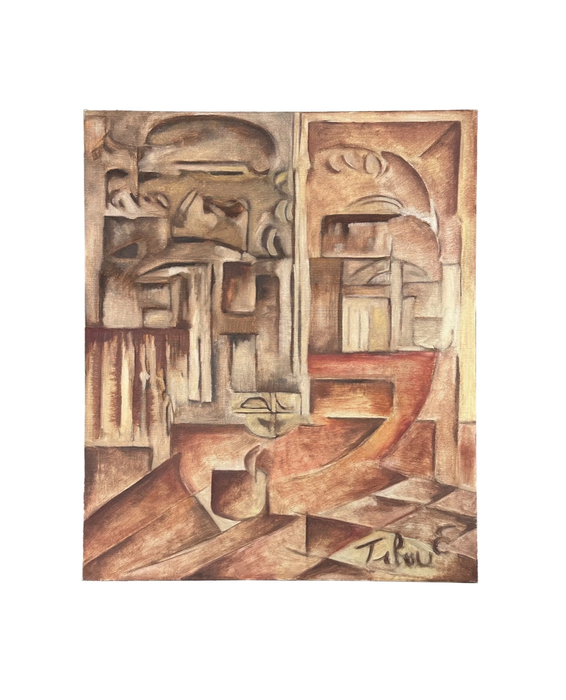 Cubist abstraction by Erik Tibau, 1970's