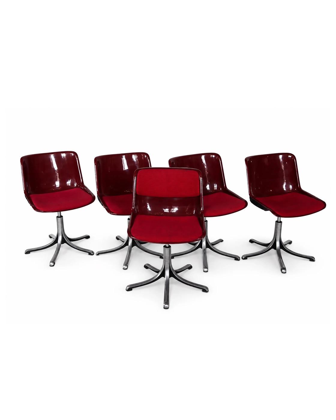 Modus swivel chairs by Osvaldo Borsani for Tecno, set of 5
