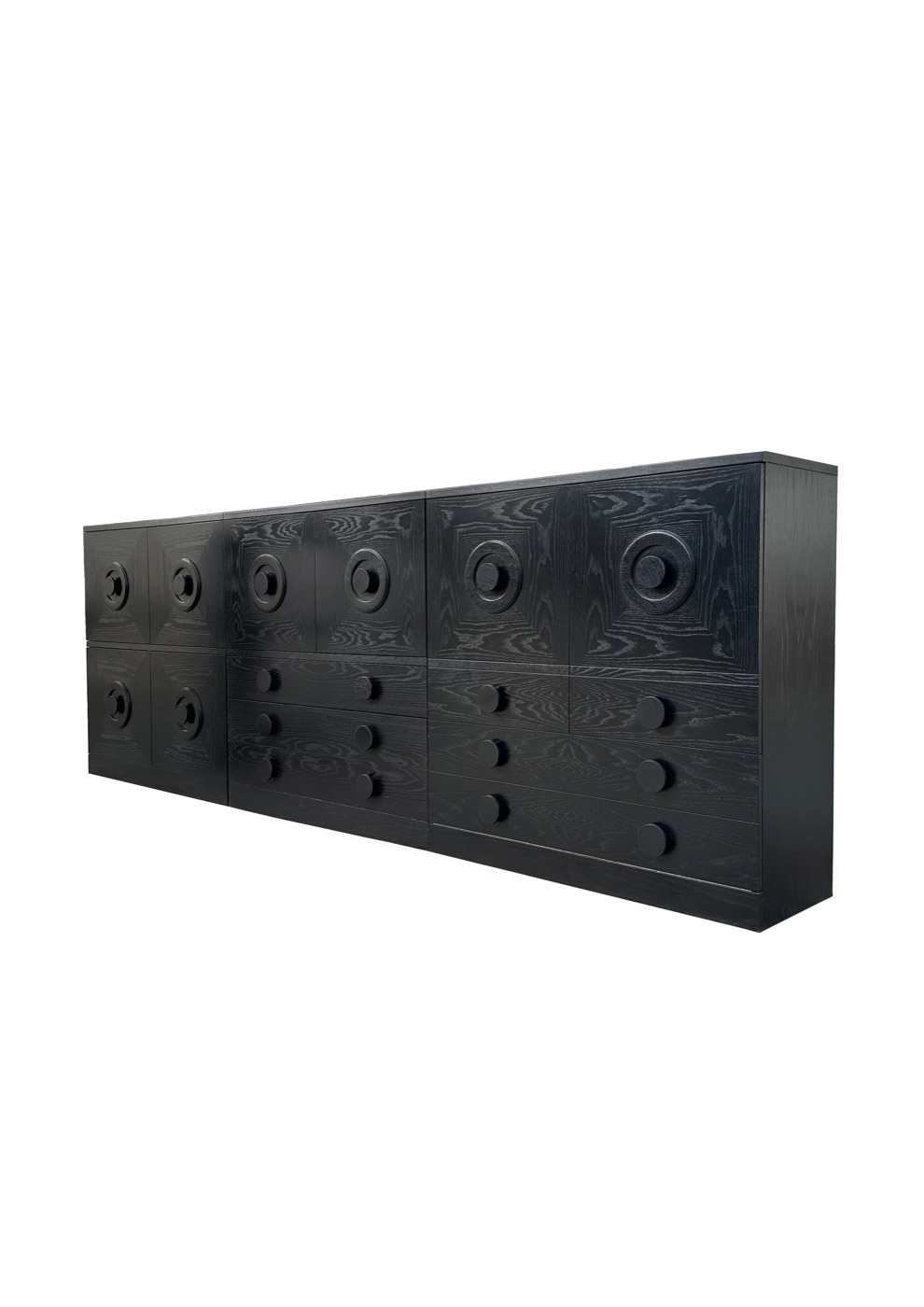 Ensemble of three 1970's brutalist cabinets