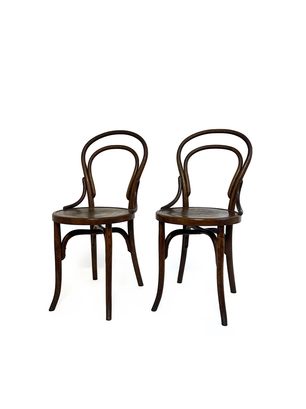 Pair of 1920's bentwood bistro chairs