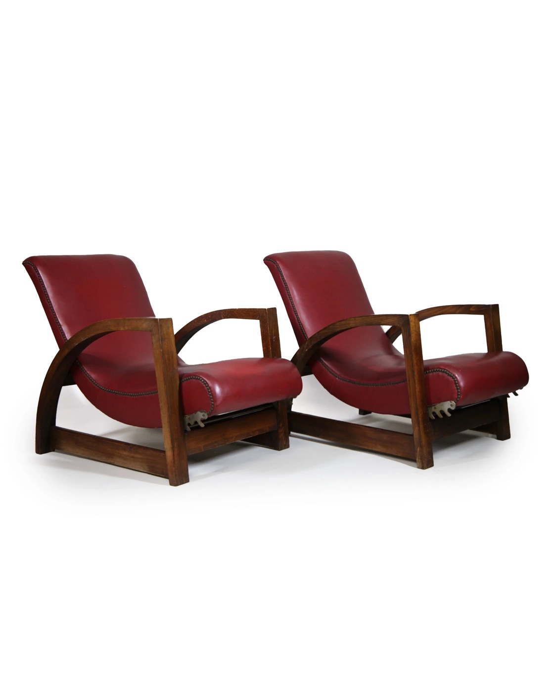 Pair of art deco recliner chairs