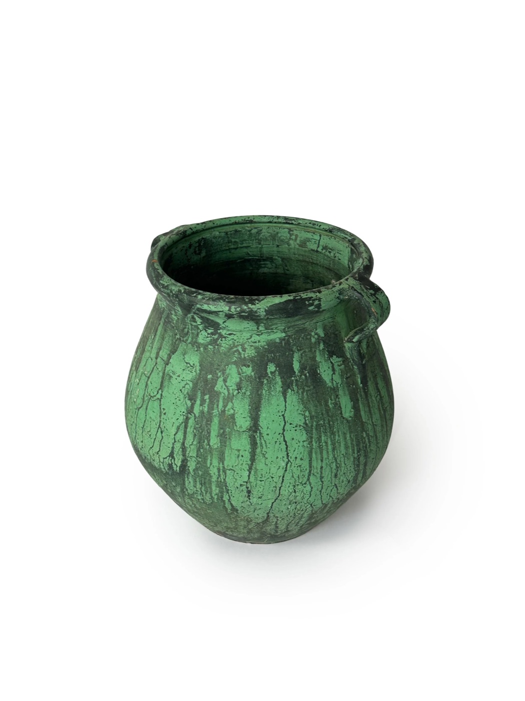 Terra cotta garden planter with handles.