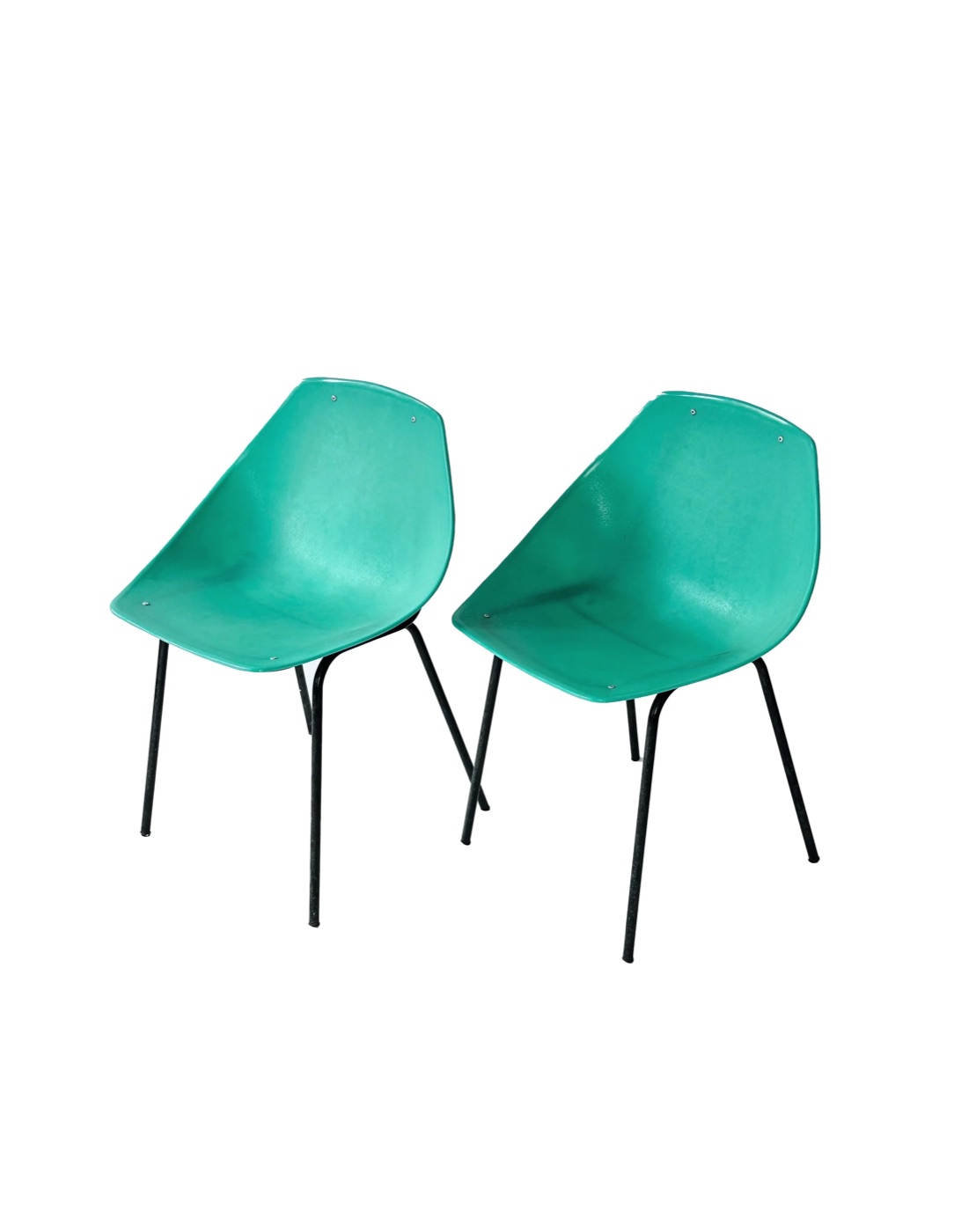 Turquoise Pierre Guariche Shell Chairs