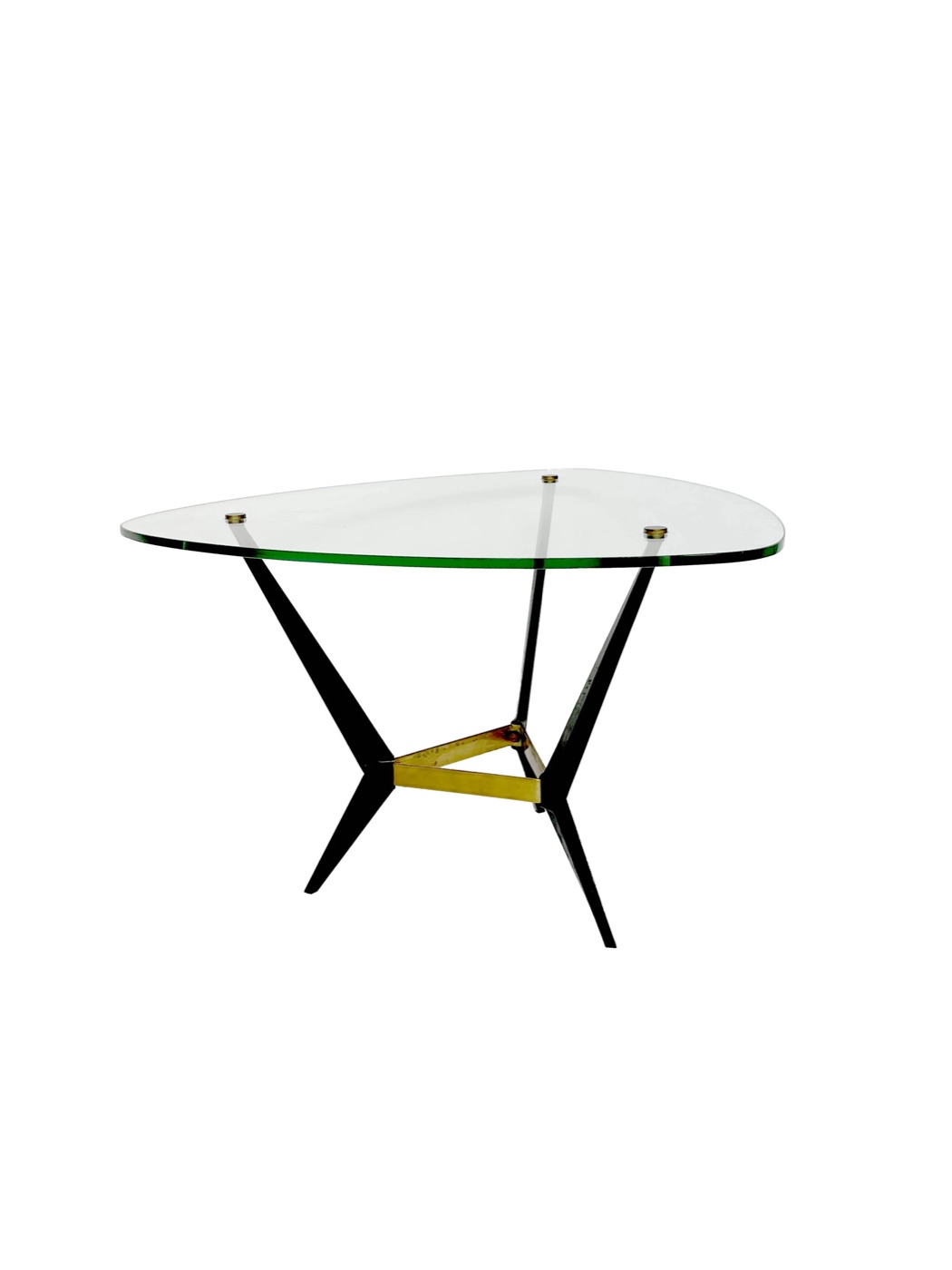 1950's side or coffee table in metal and glass